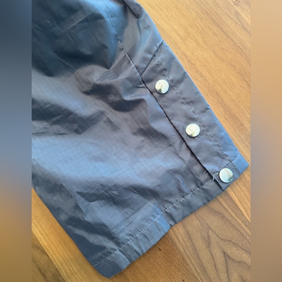 NYLON mesh liner drawstring warm up pants gray blk yellow M/L ankle snaps - Picture 5 of 7